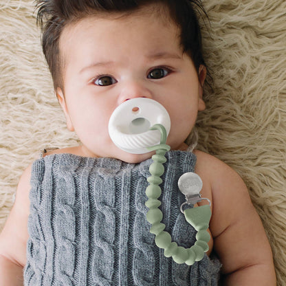 Sweetie Strap™ Silicone One-Piece Pacifier Clips - Succulent Beaded