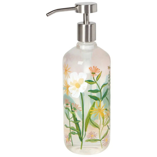 Danica - Bees + Blooms Glass Soap Pump