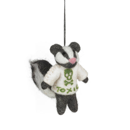 Handmade Felt Toxic Skunk Hanging Decoration