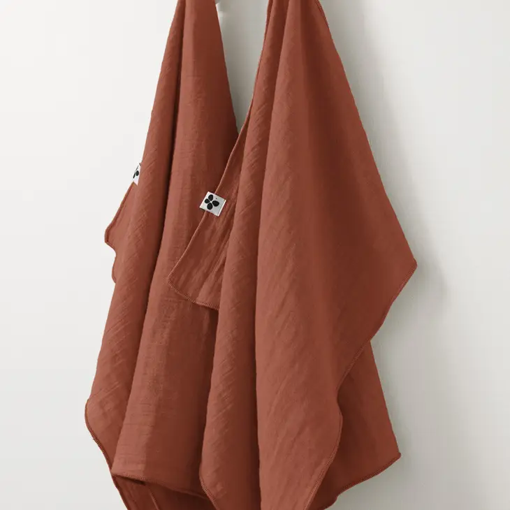 Terracotta Cotton Gauze Hand Towels Set