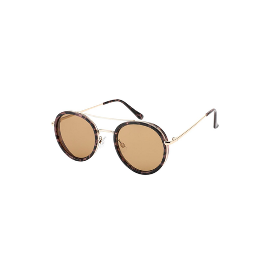 Vintage Round Double Bridge Sunglasses – Classic Retro : Tortoise