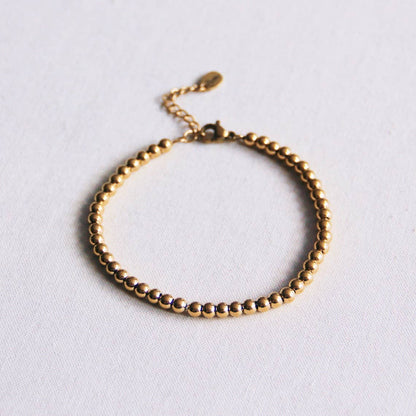 Steel Beaded Bracelet Gold