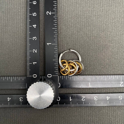 Two Tone Ring Huggie Earrings