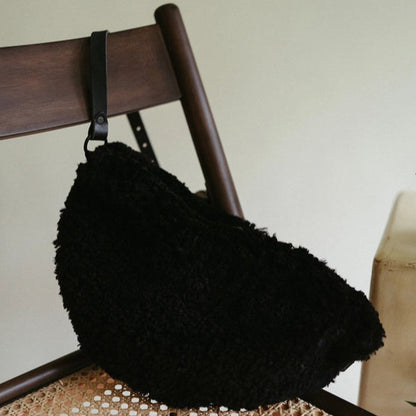 Black Shearling Sling M