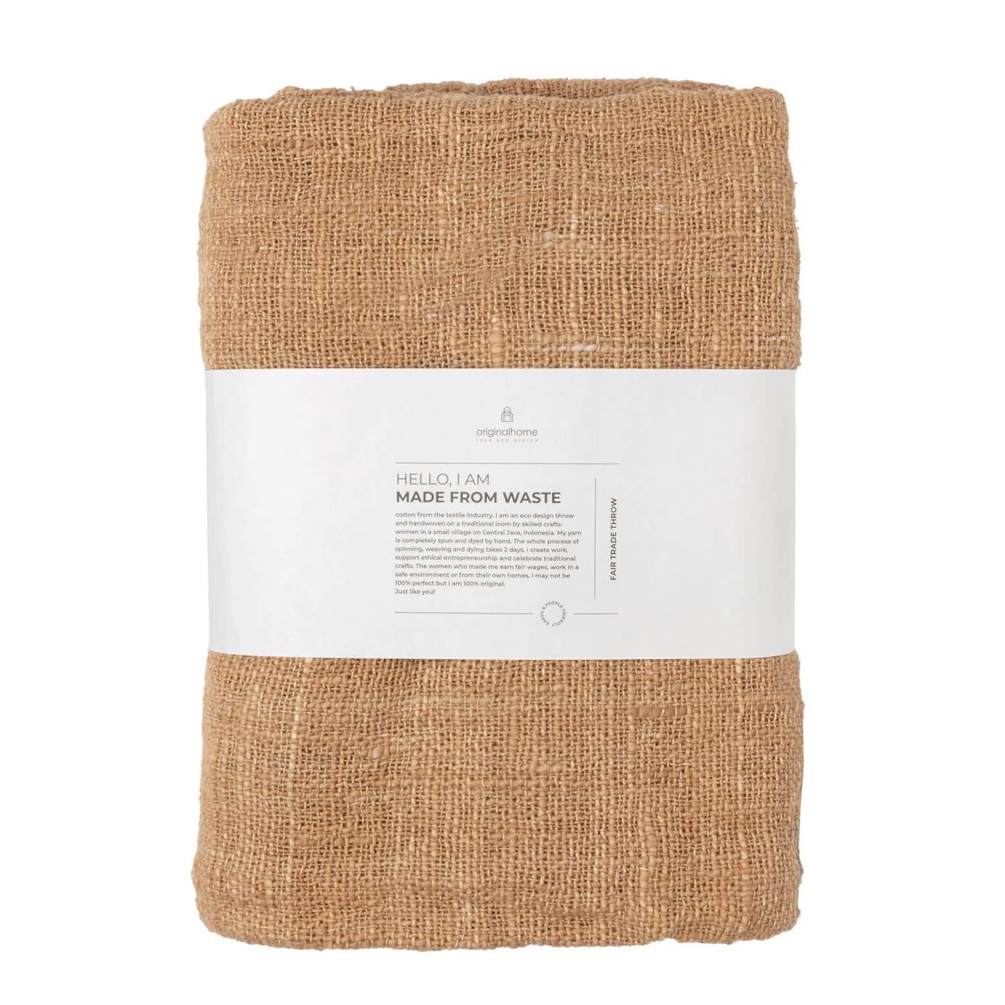 Waste Cotton Throw - Dark Grey