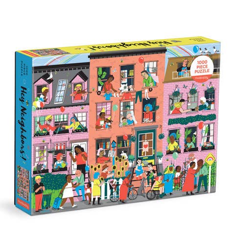 Hey Neighbors completed family puzzle image - PABOOM