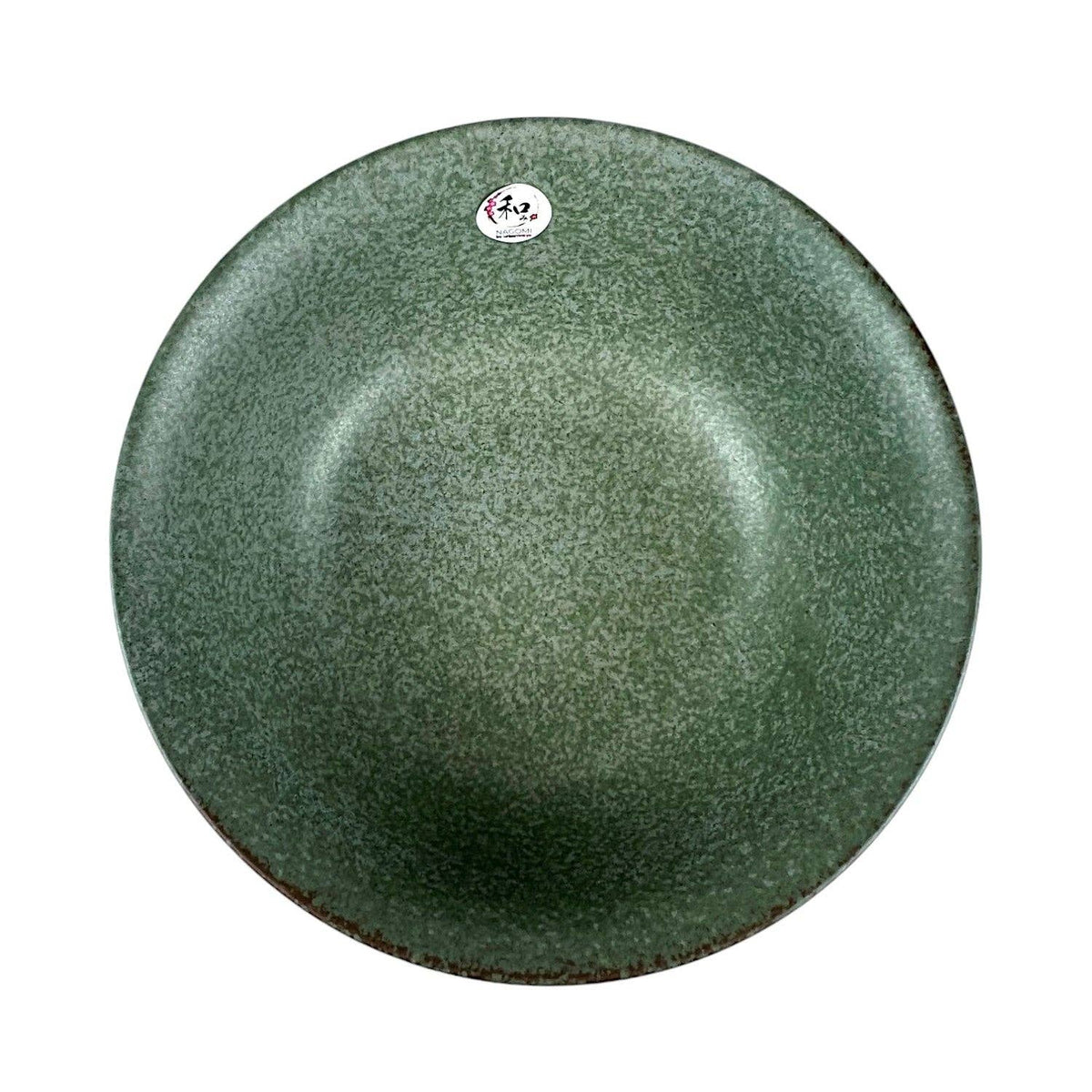 Green Japanese porcelain ramen bowl, top view - PABOOM