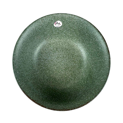 Green Japanese porcelain ramen bowl, top view - PABOOM