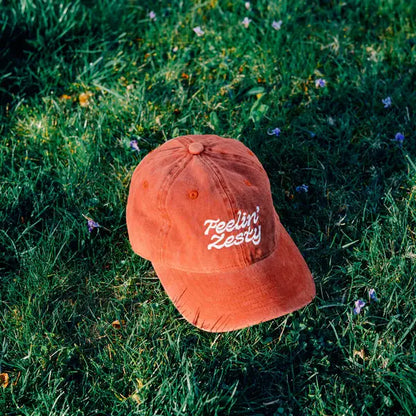 Feelin' Zesty dad hat adjustable strapback closure, back view - PABOOM