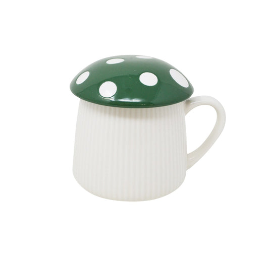 Mushroom Mug with Lid Green