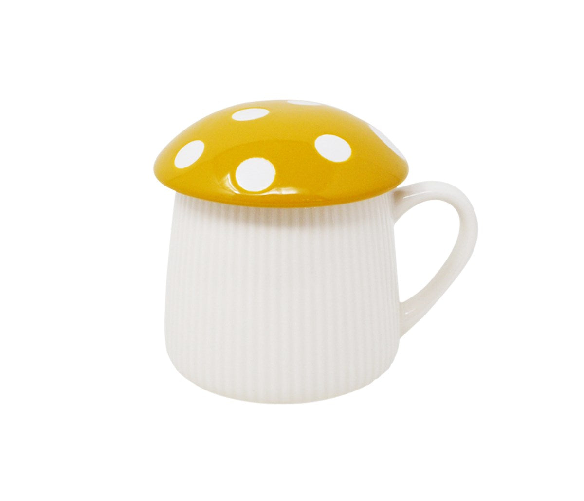 Mushroom Mug with Lid Ochre