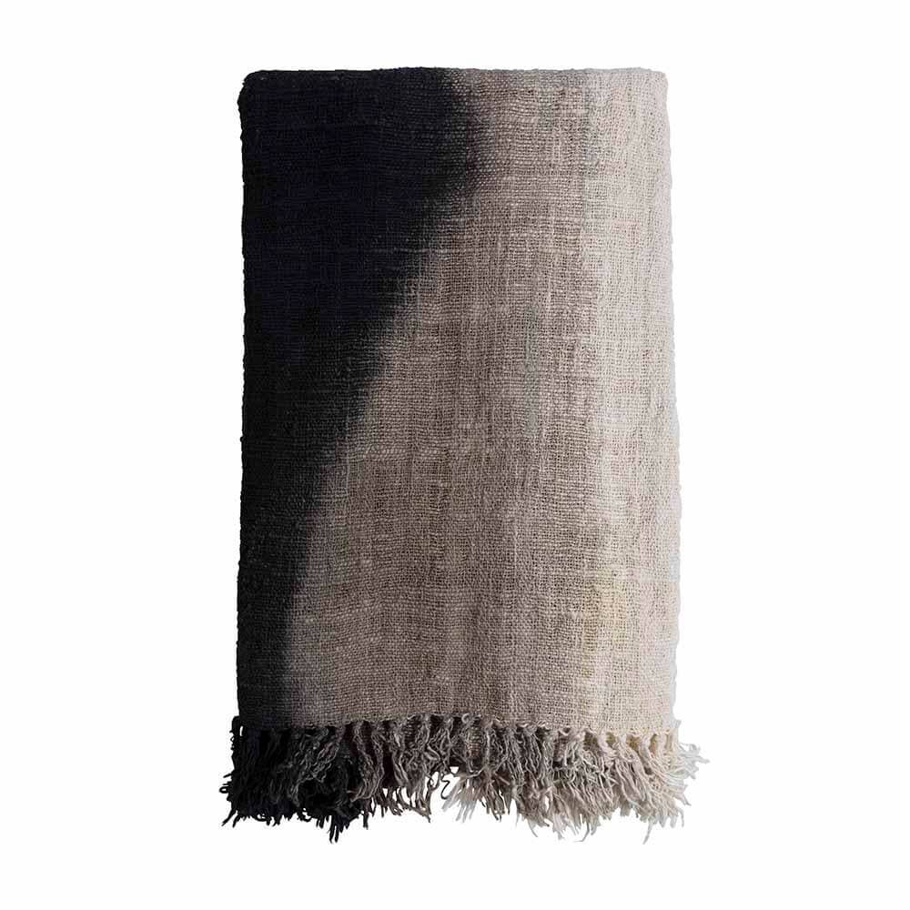 Waste Cotton Throw - Black