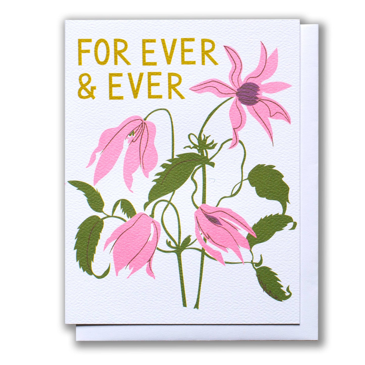 For Ever & Ever Pink Clematis Note Card