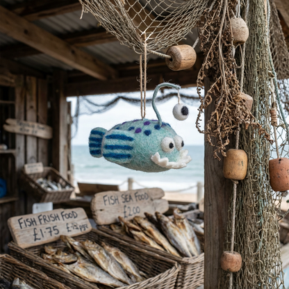 Handmade Felt Finnigan the Fish Hanging Decoration