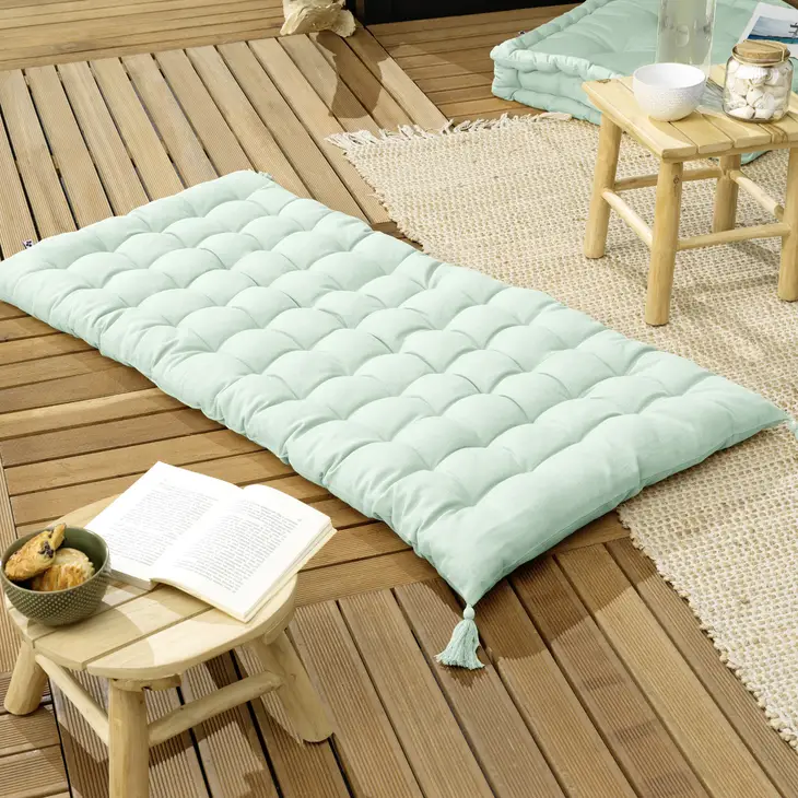 Floor Mattress with Tassels Mint