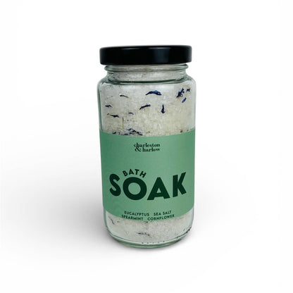 Charleston & Harlow Eucalyptus Spearmint bath salt texture close-up