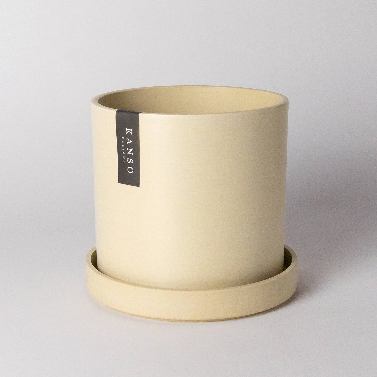 Kanso Designs Planter + Saucer 4” - White Stone