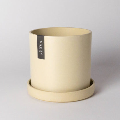 Kanso Designs Planter + Saucer 4” - White Stone