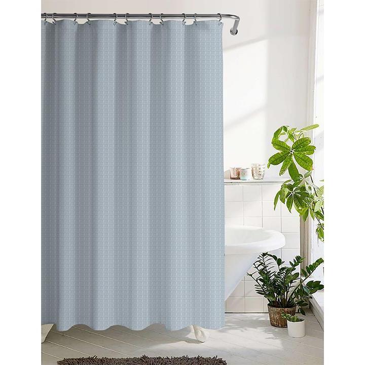 Waffle Fabric Shower Curtain Sky