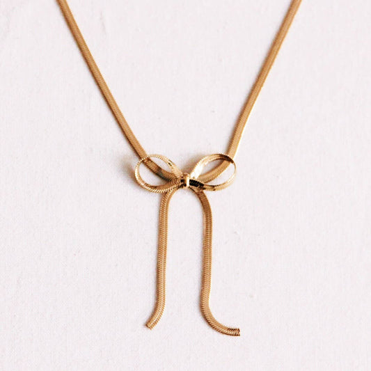 Flat Snake Necklace with Bow