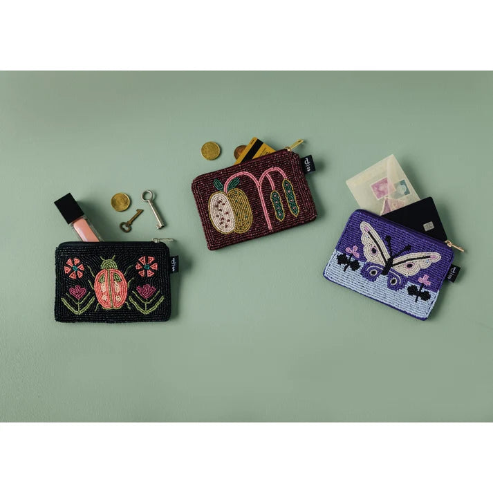 Aurora beaded pouch shown flat to display the full design – PABOOM