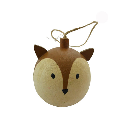 Wooden Fox Ball Ornament