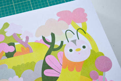 Creepy Crawly A3 Risograph Print