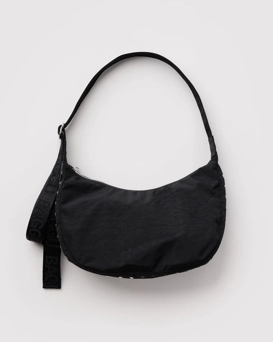 BAGGU Medium Nylon Crescent Bag in studs print with adjustable logo strap - PABOOM