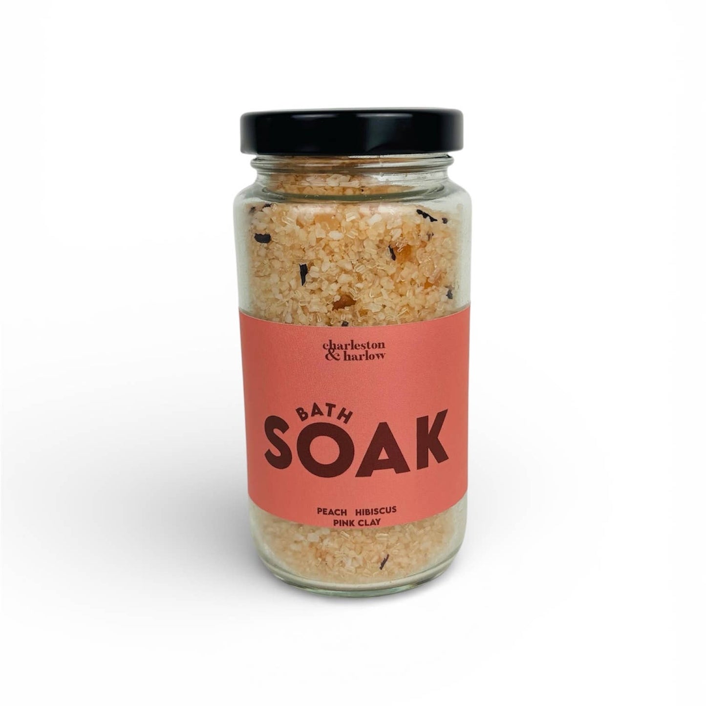 Charleston & Harlow Peach Hibiscus bath salt texture close-up