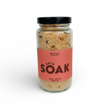 Charleston & Harlow Peach Hibiscus bath salt texture close-up