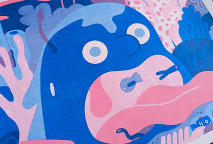 Sea Creature A3 Risograph Print