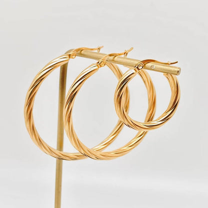 Cable Hoop Earrings - Small