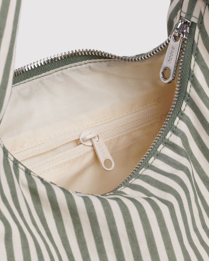 BAGGU Small Nylon Meringue Bag - Sage Stripe