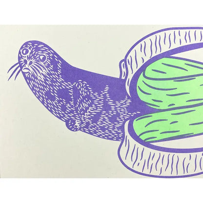 Banana Seal Riso Print Lilac + Green