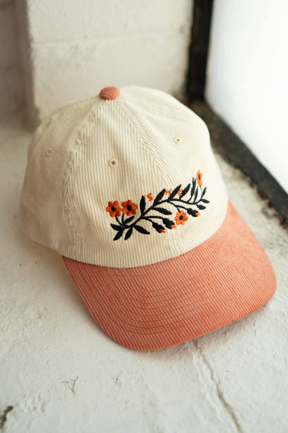 Garland Two-Tone Corduroy Dad Embroidered Cord Hat - Vanilla / Butterscotch