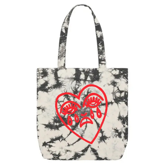 Crying Heart Tie Dye Tote - Red