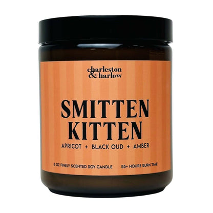 Charleston & Harlow Smitten Kitten candle and box lineup lifestyle shot