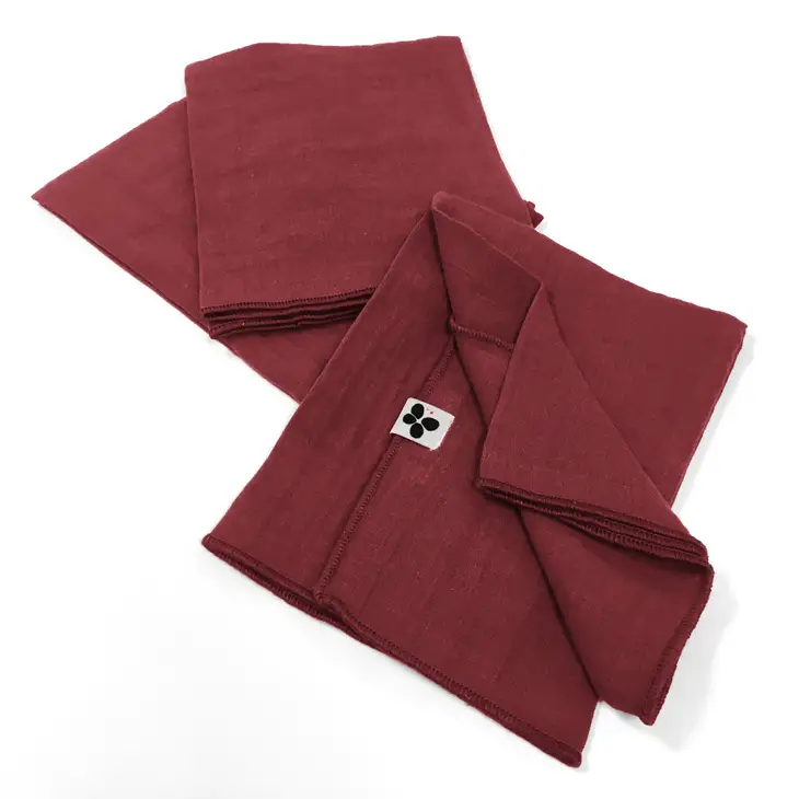 Burgundy Cotton Gauze Napkins Set