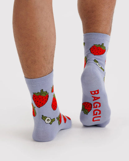 BAGGU Crew Sock - Strawberry Blossom
