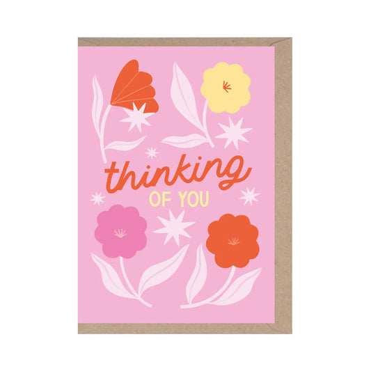 Thinking of You Pink Floral Card