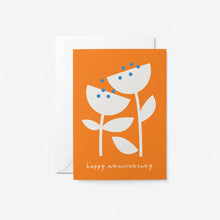 Happy Anniversary Orange Flowers Card