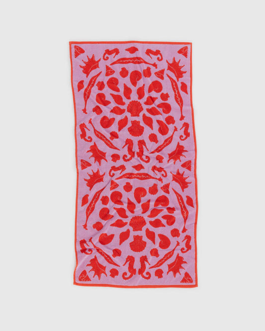 BAGGU Organic Cotton Bath Towel - Sea Shells