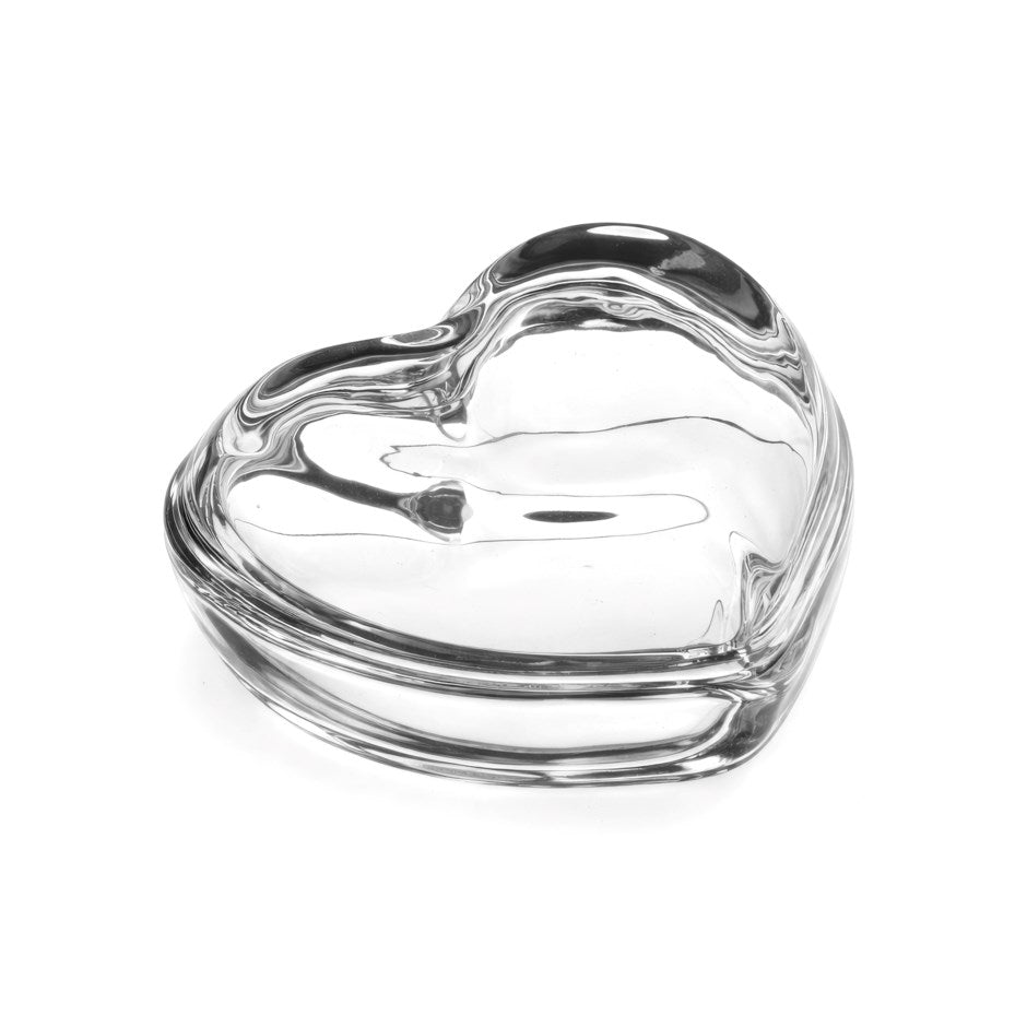 Clear glass heart-shaped trinket dish - PABOOM