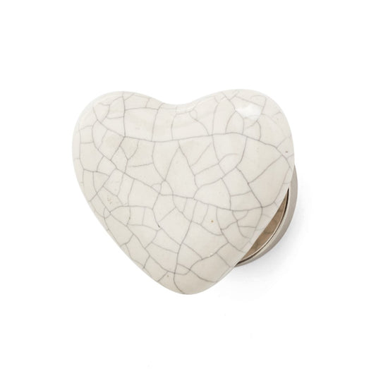 Ceramic Crackle Heart Knob