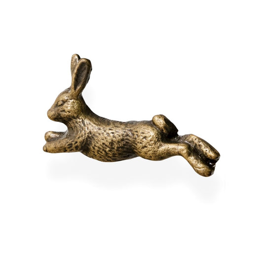 Rabbit Antique Brass Knob
