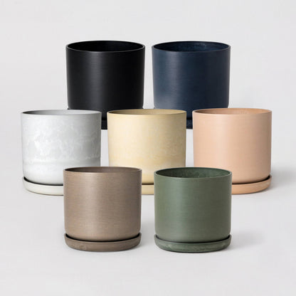 Kanso Designs Planter + Saucer 9” - Olive Sage