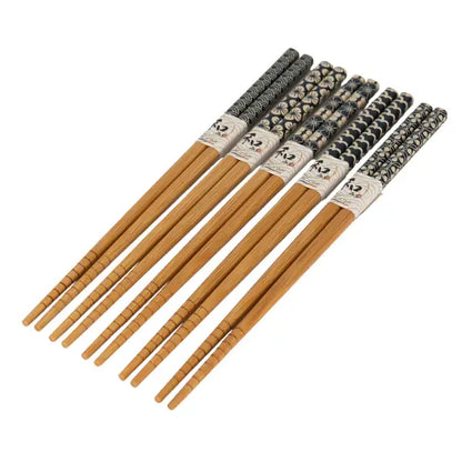 Japanese pattern chopsticks set, alternate view - PABOOM
