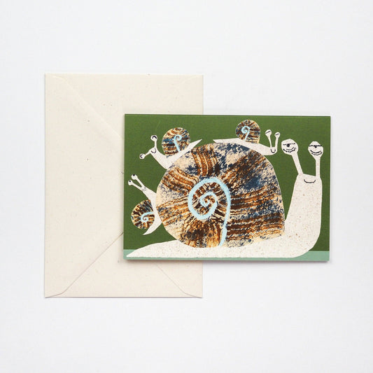 Snail Family Card shown at an angle