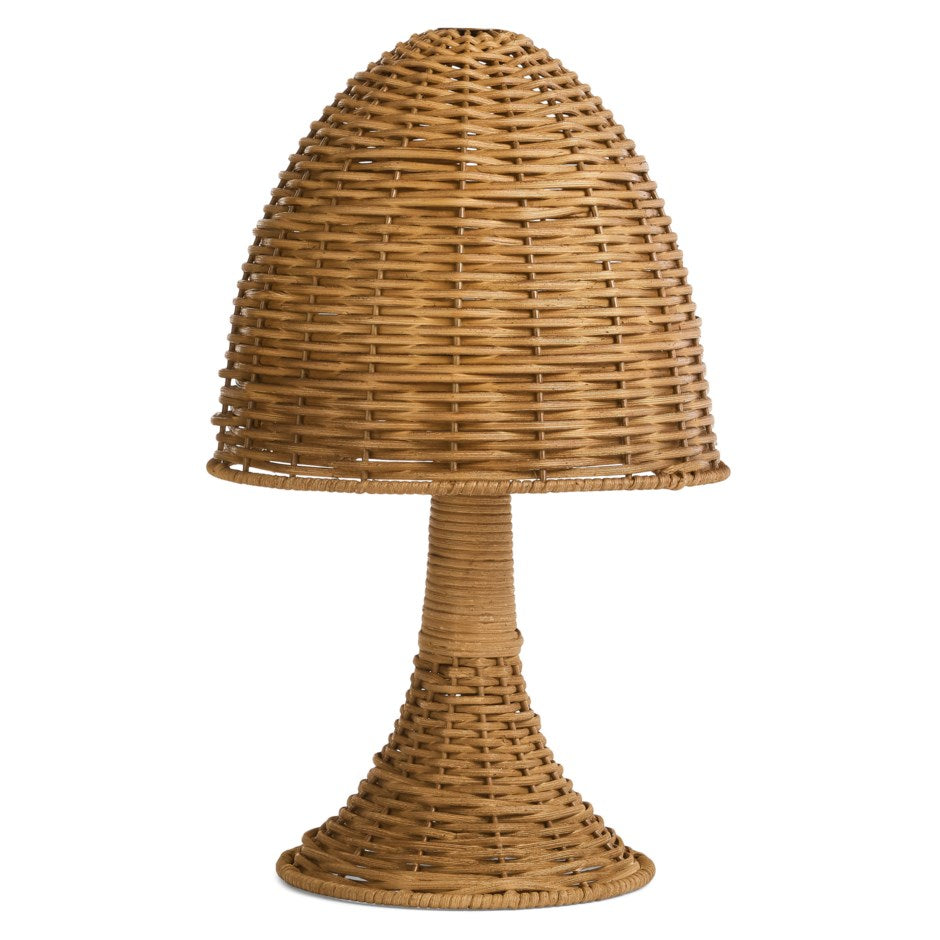 Mushroom Lamp Rattan Natural 8.5x14”