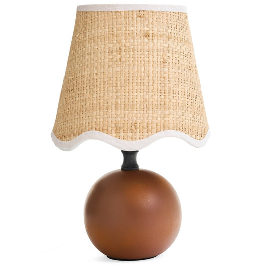 Curvy Edged Shade Table Lamp - Rust